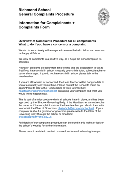 Formal Complaint &ndash; Stage 2