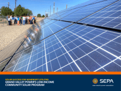 Grand Valley Power`s Low-Income Community Solar Program