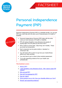 Personal Independence Payment (PIP)