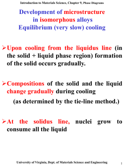 Non-equilibrium cooling Introduction to Materials Science