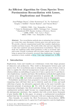 An Efficient Algorithm for Gene/Species Trees Parsimonious