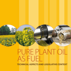 Pure plant oil as fuel: Technical aspects and