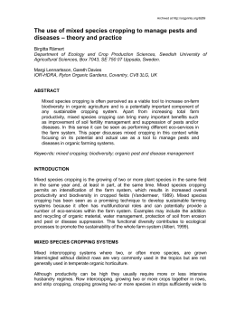 The use of mixed species cropping to manage pests and diseases