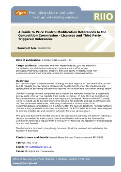 A Guide to Price Control Modification References to the Competition