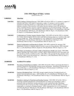 AMA-MSS Digest of Policy Actions