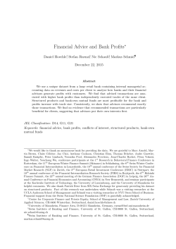 Financial Advice and Bank Profits