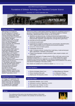 Foundations of Software Technology and Theoretical Computer