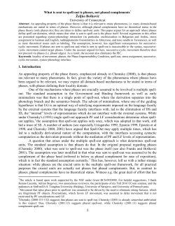 1 What is sent to spell-out is phases, not phasal complements