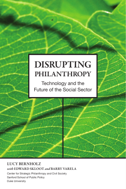 Disrupting Philanthropy: Technology and the Future of the Social