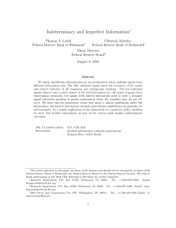 Indeterminacy and Imperfect Information