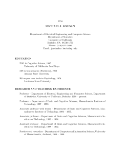 michael i. jordan - People @ EECS at UC Berkeley