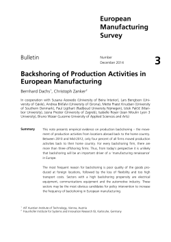 Backshoring of Production Activities in European