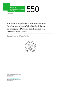 On Non-Cooperative Foundation and Implementation of the Nash