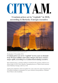 Uranium prices set to "explode" in 2018