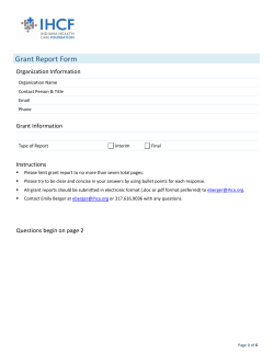 Grant Report Form - Indiana Health Care Foundation
