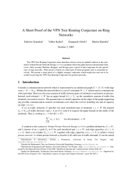 A Short Proof of the VPN Tree Routing Conjecture on Ring Networks