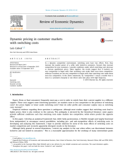 Dynamic pricing in customer markets with switching costs