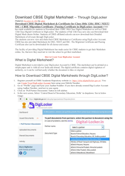 CBSE Digital Marksheet &ndash; Through DigiLocker