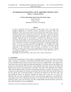 Investigating International Bribery and the Applicability of Routine