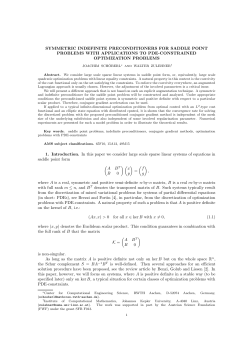 SYMMETRIC INDEFINITE PRECONDITIONERS FOR SADDLE