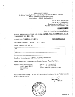 (pqb) notice for procurement of bi-fluorescent ink