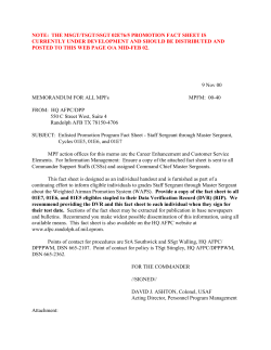 NCO Promotion Fact Sheet