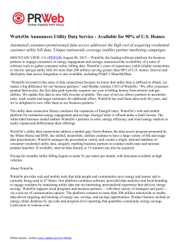 WattzOn Announces Utility Data Service
