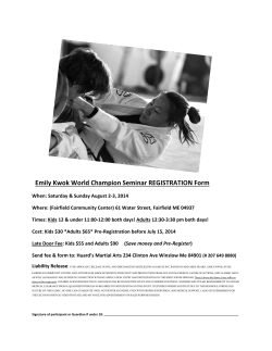 Emily Kwok World Champion Seminar REGISTRATION Form