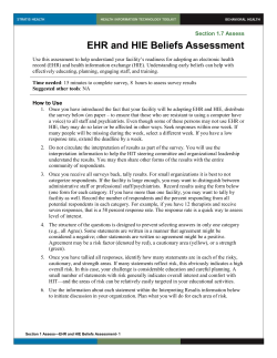 EHR and HIE Beliefs Assessment