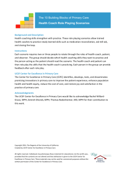 Health Coach Role Playing Scenarios