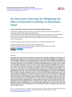 An Alternative Strategy for Mitigating the Effect of Rainfall Variability