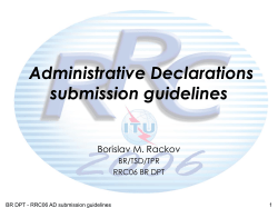 Administrative Declarations submission guidelines END OF