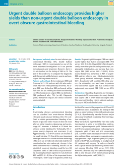 Urgent double balloon endoscopy provides higher yields than non