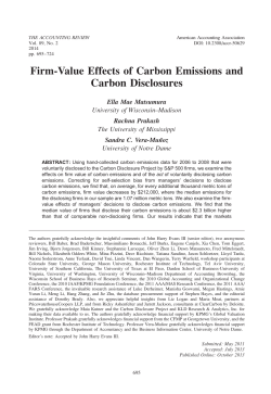 Firm-Value Effects of Carbon Emissions and Carbon Disclosures
