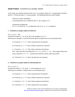 Study Project: Functions to a proper subset