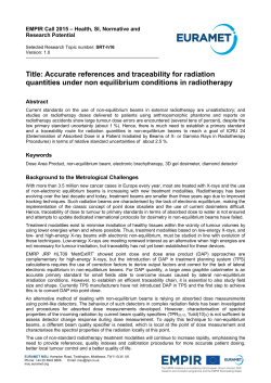 Accurate references and traceability for radiation