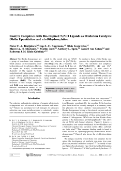 Iron(II) Complexes with Bio-Inspired N,N,O Ligands as Oxidation