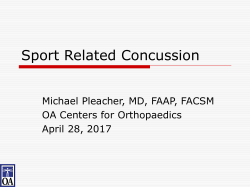Session 9: Sport Related Concussion