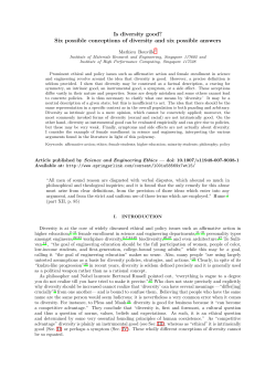Is diversity good? Six possible conceptions of diversity and six