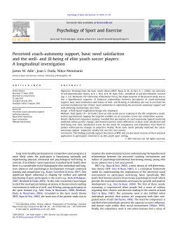 Perceived coach-autonomy support, basic need satisfaction and the