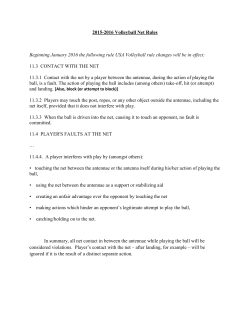 2015-2016 Volleyball Net Rules Beginning January 2016 the