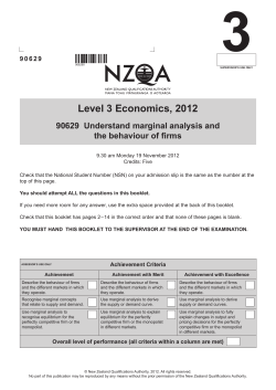 Level 3 Economics (90629) 2012
