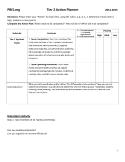 Tier 2 Action Planner