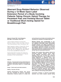 Aberrant DrugRelated Behavior Observed During a 12Week