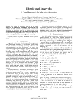 Distributed Intervals: A Formal Framework for Information Granulation