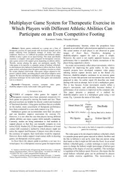 Multiplayer Game System for Therapeutic Exercise in Which Players