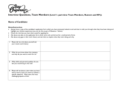 Interview Questions, Team Members (Level 1: part