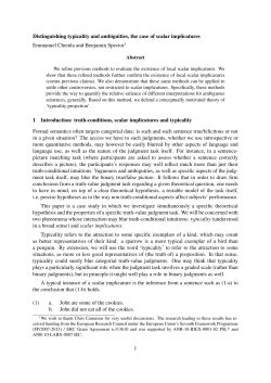 Distinguishing typicality and ambiguities, the case of scalar
