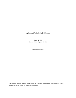 Capital and Wealth in the 21st Century