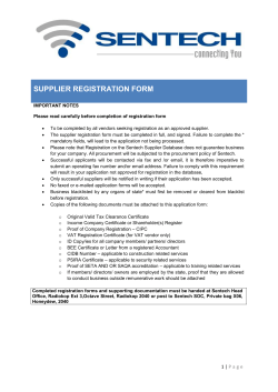 Sentech Supplier Form